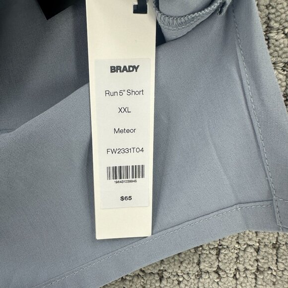 Brady Shorts Mens Size XXL Meteor Grey Pull On Run 5” Lined Pockets Drawstring - Picture 10 of 16